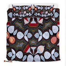 Aboriginal Bedding Set - Aboriginal Eucalyptus Seamless Pattern
