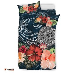 Turtle And Hibiscus Bedding Set Polynesian