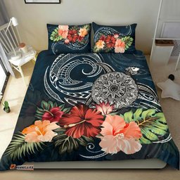 Turtle And Hibiscus Bedding Set Polynesian