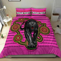 Custom Personalised Panthers Indigenous Bedding Set Version Pink Alternate