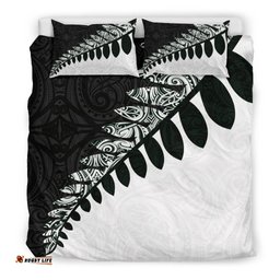 New Zealand Silver Fern Bedding Set Black White