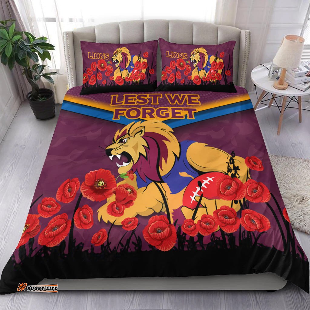 Brisbane Lions Anzac Day Bedding Set - Indigenous Art -