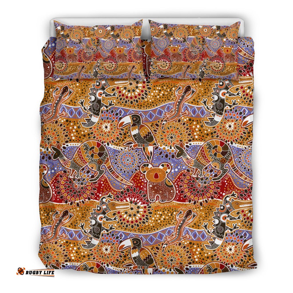 Aboriginal Bedding Sets, Kangaroo Kookaburra Koala Patterns Ver02
