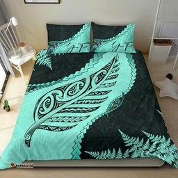 Signature Custom, Paua Shell Maori Silver Fern Bedding Set Turquoise