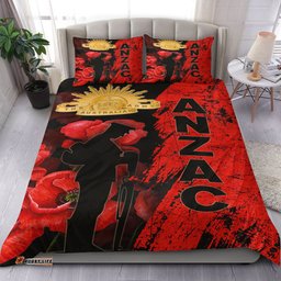 VibeHoodie Bedding Set - Anzac Day Soldier Silhouette Remembrance Bedding Set