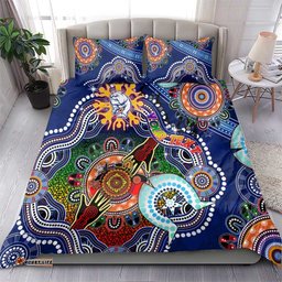 Custom NAIDOC Week 2024 Western Bulldogs Bedding Set Australia Aboriginal Dot Painting DT02