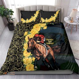 Melbourne Horse Racing Bedding Set Yellow Roses Ready Set Gallop!