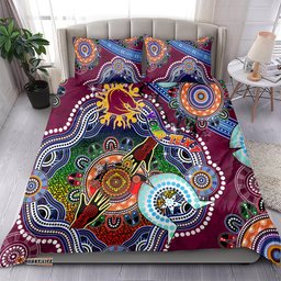 Personalised Broncos NAIDOC Week 2024 Bedding Set Australia Aboriginal Dot Painting DT02