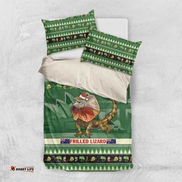 Aussie Frilled Lizard Bedding Set Merry Christmas