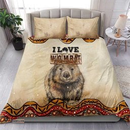 I Love Wombat Bedding Set Australian Aboriginal Art DT02