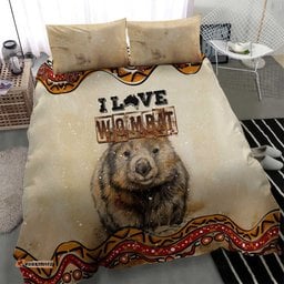 I Love Wombat Bedding Set Australian Aboriginal Art DT02