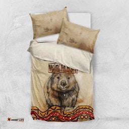 I Love Wombat Bedding Set Australian Aboriginal Art DT02