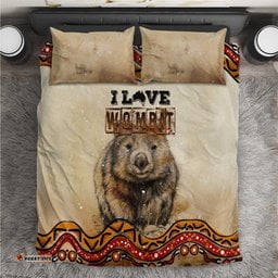 I Love Wombat Bedding Set Australian Aboriginal Art DT02