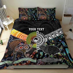 Personalised New Zealand and Australia Bedding Set Maori Mix Aboriginal Art Style