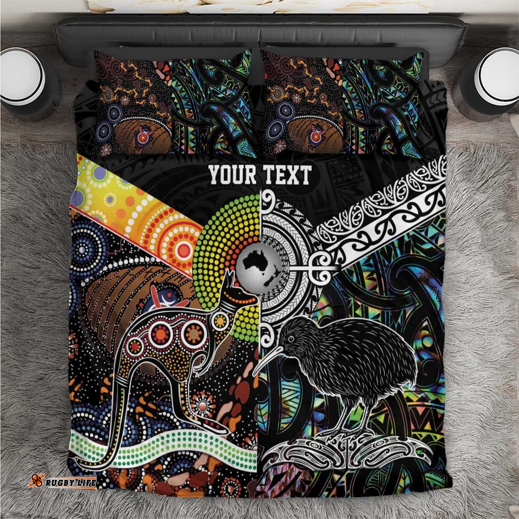 Personalised New Zealand and Australia Bedding Set Maori Mix Aboriginal Art Style