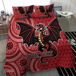 Personalised Dragons NAIDOC Week 2024 Bedding Set Aboriginal Fire Burning Sparks