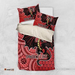 Personalised Dragons NAIDOC Week 2024 Bedding Set Aboriginal Fire Burning Sparks