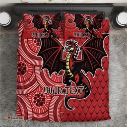 Personalised Dragons NAIDOC Week 2024 Bedding Set Aboriginal Fire Burning Sparks