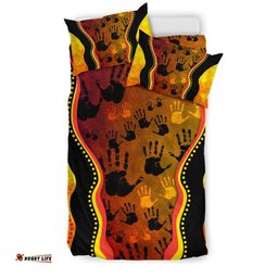 Bedding Sets, Aboriginal Rock Painting Hand Art Golden Style