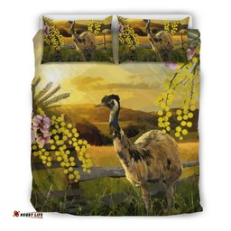 Australia Bedding Sets Emus Bed Golden Wattle Landscape Art Sunset Sets 03