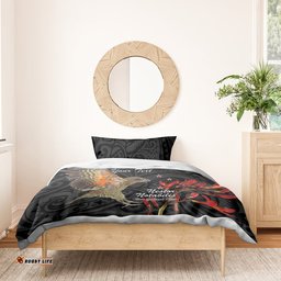 Personalised New Zealand Kea Bedding Set Nestor Notabilis With Harakeke Maori Pattern