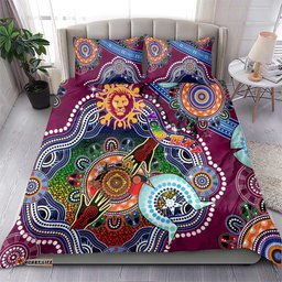Custom NAIDOC Week 2024 Brisbane Lions Bedding Set Australia Aboriginal Dot Painting DT02