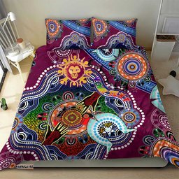 Custom NAIDOC Week 2024 Brisbane Lions Bedding Set Australia Aboriginal Dot Painting DT02