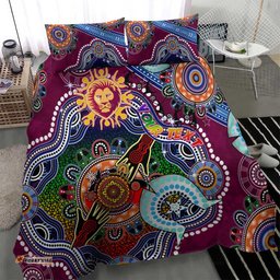 Custom NAIDOC Week 2024 Brisbane Lions Bedding Set Australia Aboriginal Dot Painting DT02