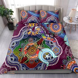 Personalised Eagles NAIDOC Week 2024 Bedding Set Australia Aboriginal Dot Painting DT02