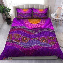 Australia Indigenous Purple The Sun Bedding Set