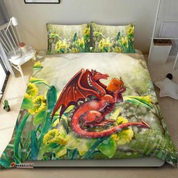 Wales Bedding Set Dragon With Flowers