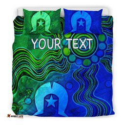 Custom Aboriginal Bedding Set , Torres Strait Islands Flag