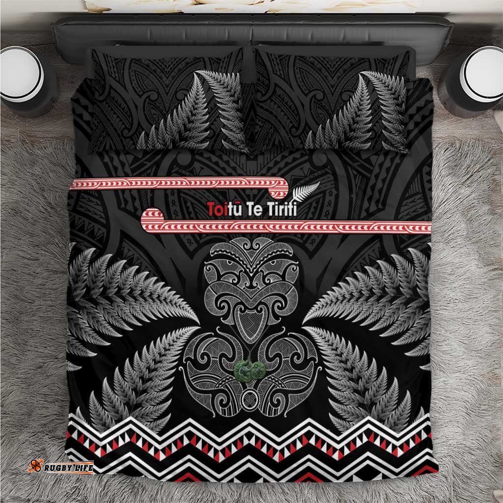 Aotearoa Toitu Te Tiriti Bedding Set Stand Together! Stand Stronger! NZ Tiki