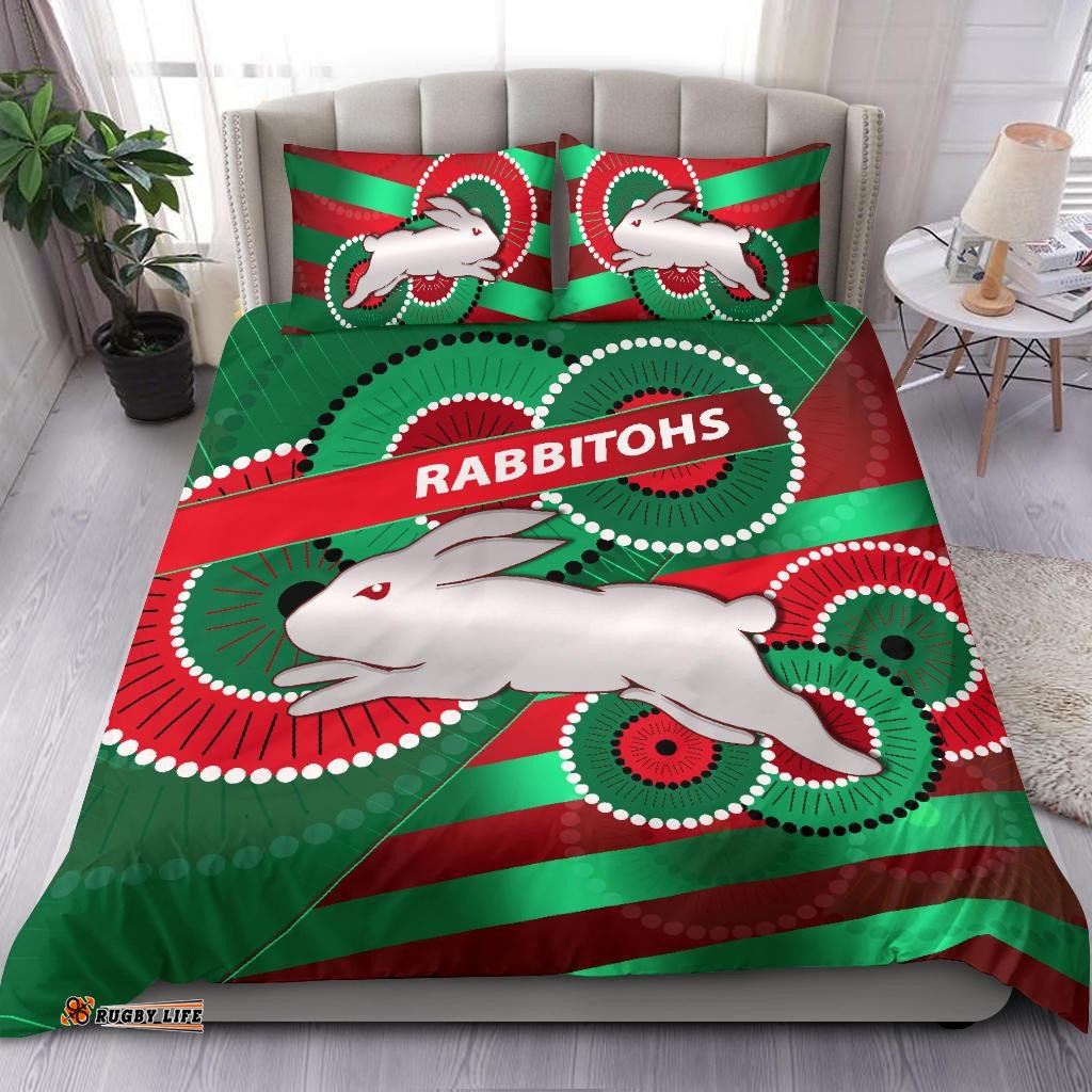 Rabbitohs Bedding Set Indigenous Bravery