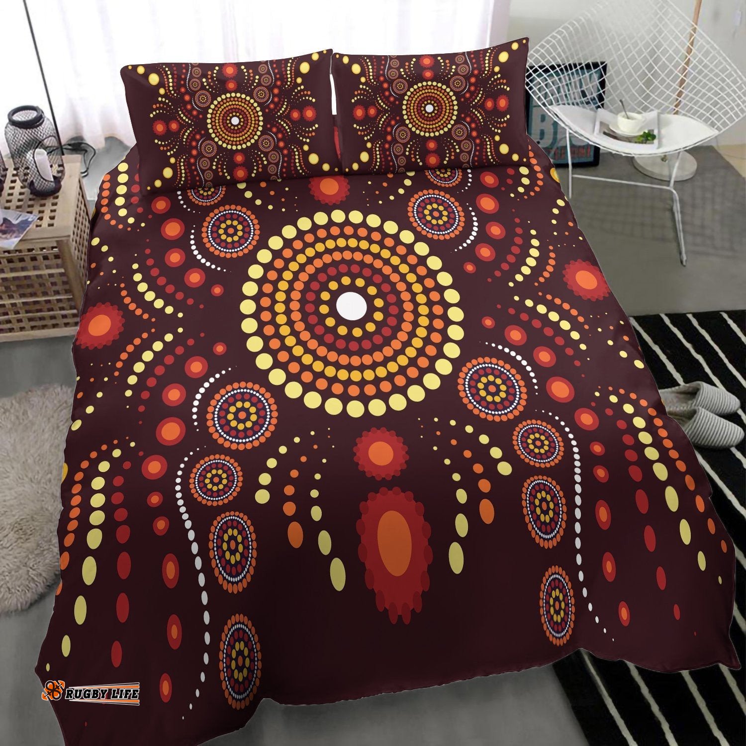 Aboriginal Bedding Set - Indegenous Dot Painting Art