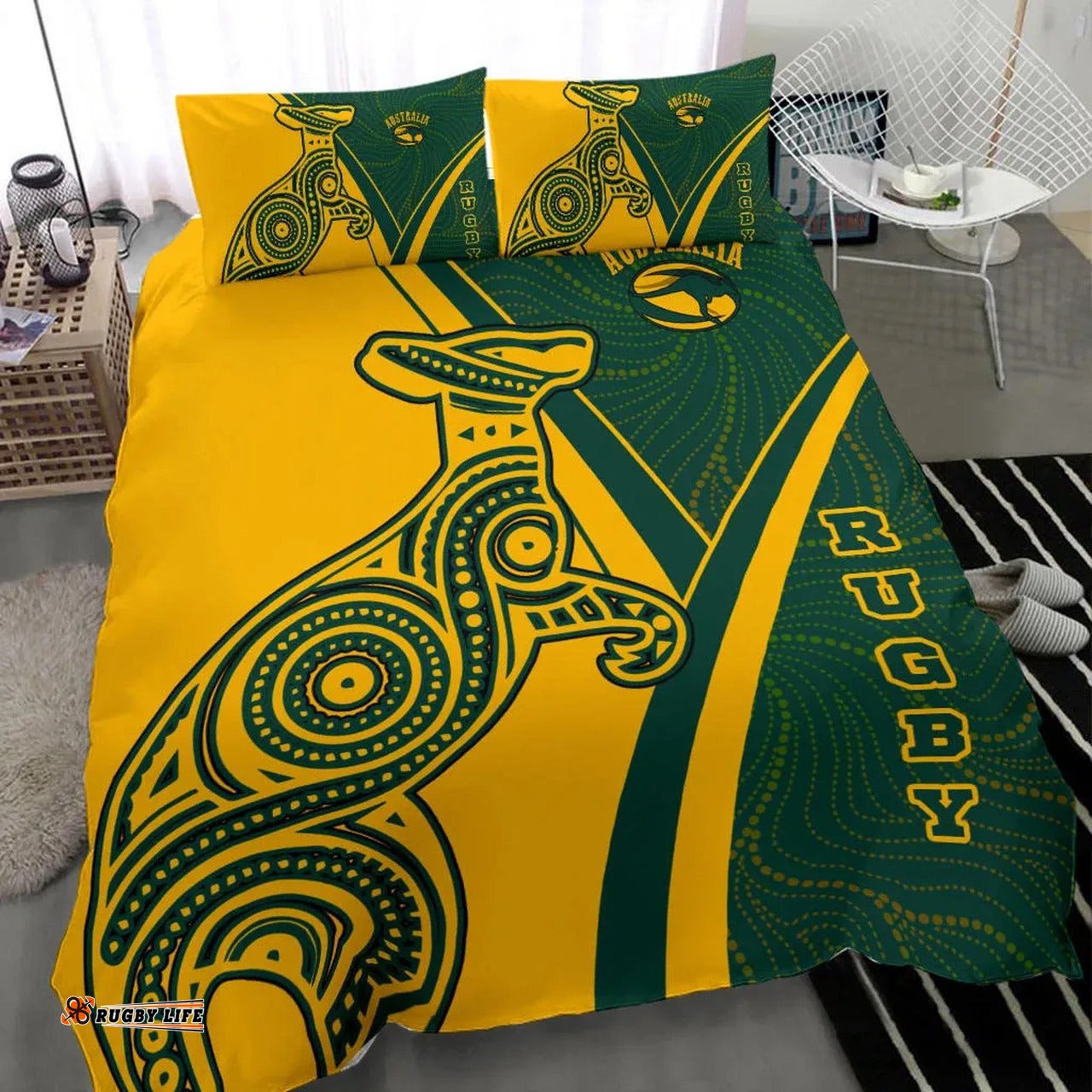 Australia Bedding Set - Australian Kangaroo & Aboriginal Patterns RLT13