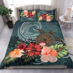 Turtle Polynesian Bedding Set Hibiscus Polynesian