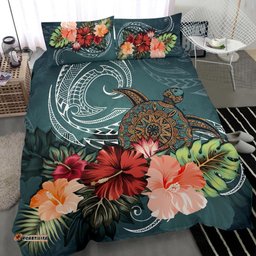 Turtle Polynesian Bedding Set Hibiscus Polynesian