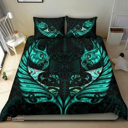 New Zealand Bedding Set Manaia Paua Fern Wing Turquoise