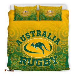 Aboriginal Bedding Set, Australia Rugby and Coat Of Arms Ver02