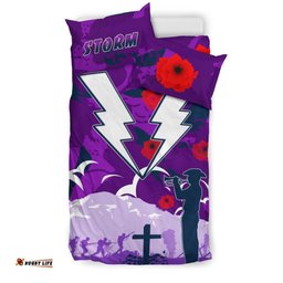 Storm Anzac Day Bedding Set Melbourne War Remembrance Poppy