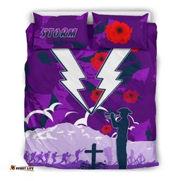Storm Anzac Day Bedding Set Melbourne War Remembrance Poppy