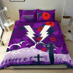 Storm Anzac Day Bedding Set Melbourne War Remembrance Poppy