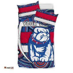 Custom Personalised Western Football Bulldogs Bedding Set Redamancy Indigenous Australian