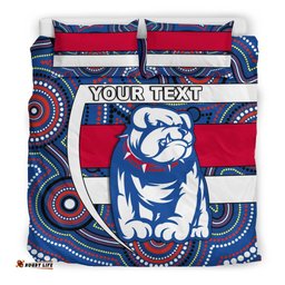 Custom Personalised Western Football Bulldogs Bedding Set Redamancy Indigenous Australian