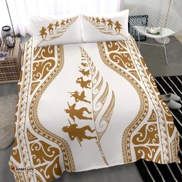 New Zealand Haka Fern Bedding Set Beige