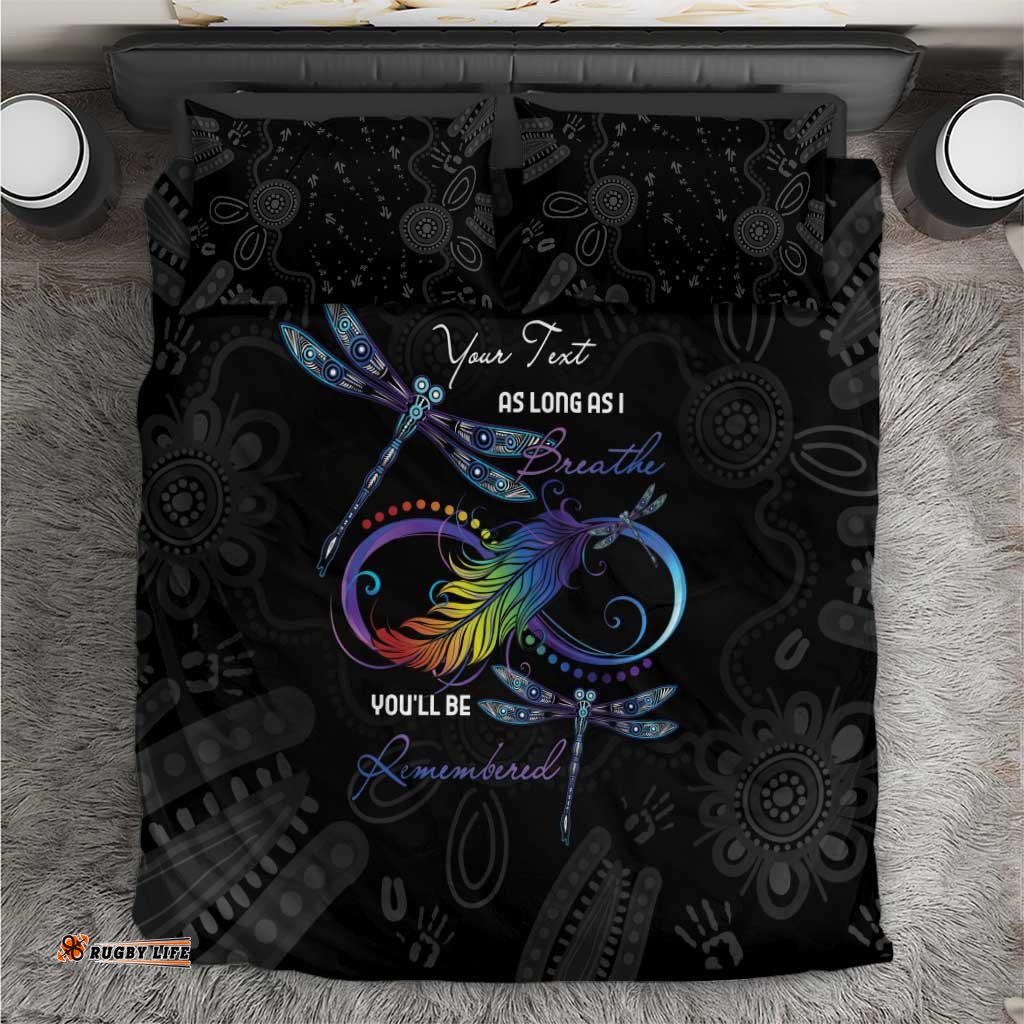 Personalised Australia Indigenous Memorial Bedding Set As Long As I Breathe You'll Be Remembered