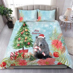 Australia Christmas Bedding Set Merry Wombat mas Watercolor Style