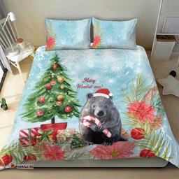 Australia Christmas Bedding Set Merry Wombat mas Watercolor Style