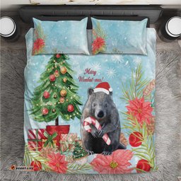 Australia Christmas Bedding Set Merry Wombat mas Watercolor Style